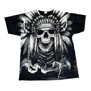 Vintage Native American Skull Chief AOP T-Shirt